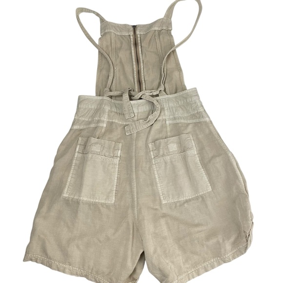 Free People Palm Valley Shortall Boho Zip Front Tie-Back Khaki - Picture 13 of 15